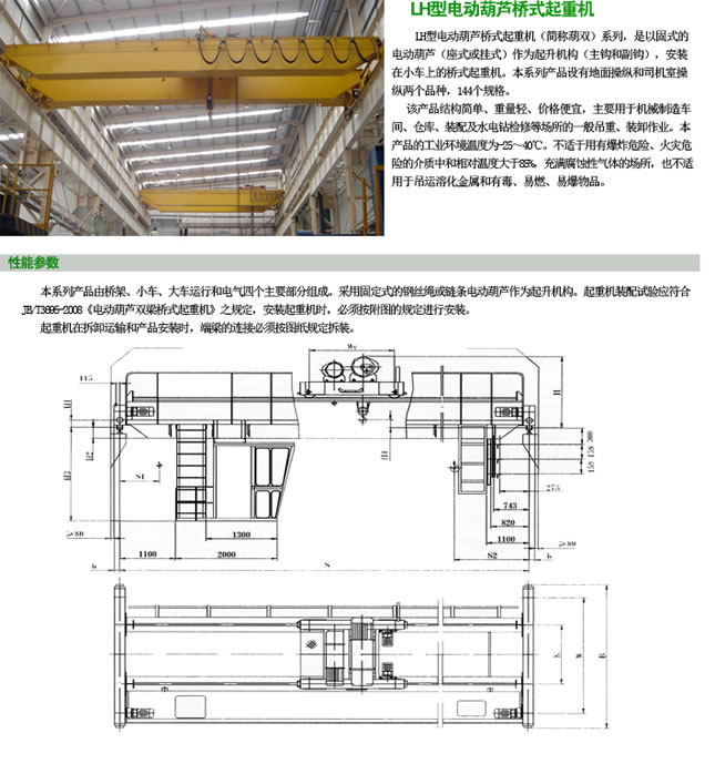 LH型電動葫蘆橋式起重機